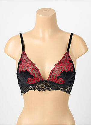 Soutien-gorge effet matière satinée haut triangles noir AMBRA femme