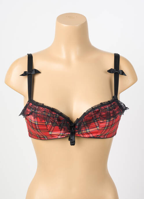 Soutien-gorge effet matière satinée haut soutien-gorge avec mousse de rembourrage amovible rouge CHANTAL THOMASS femme