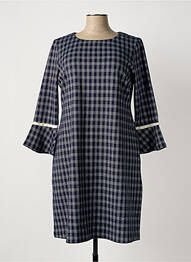 Robe mi-longue manches longues manches longues bleu SENORETTA femme