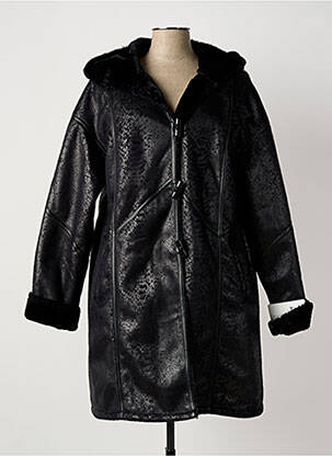 Manteau long a capuche a capuche noir EL INTERNATIONALE femme