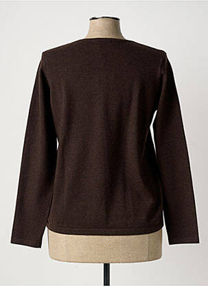 Pull coupe cintrée manches longues marron TRIPODE femme