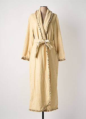 Peignoir col v beige LUNA DI GIORNO femme