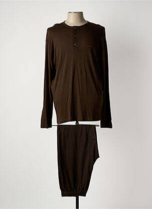 Pyjama tissage jersey marron MASSANA homme