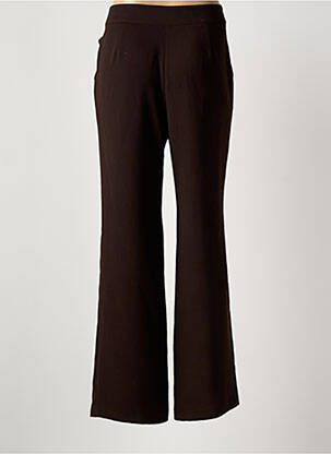 Pantalon droit taille à pinces taille haute marron MODISSIMO femme