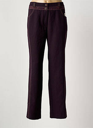 Pantalon droit tissage crêpe taille normale rouge MODISSIMO femme