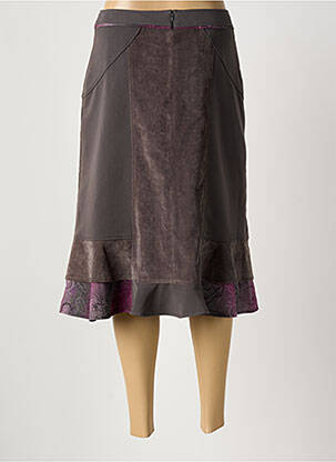 Jupe mi-longue coupe droite évasée sur le bas gris LEWINGER femme