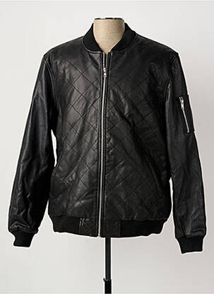 Veste en cuir noir ASOLO homme