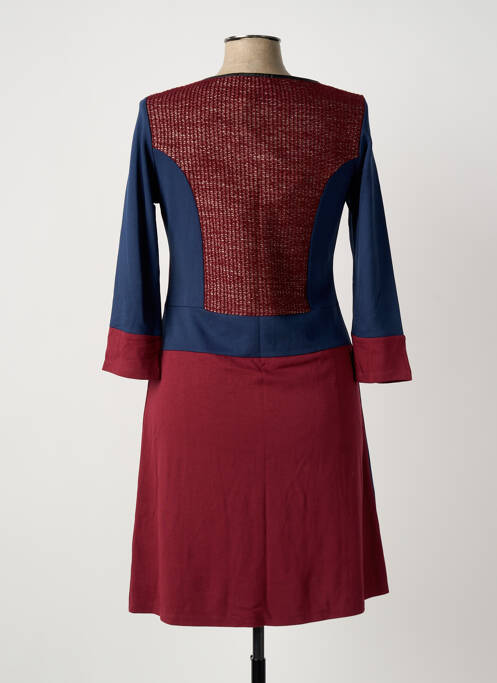 Robe mi-longue manches longues manches longues rouge MALOKA femme