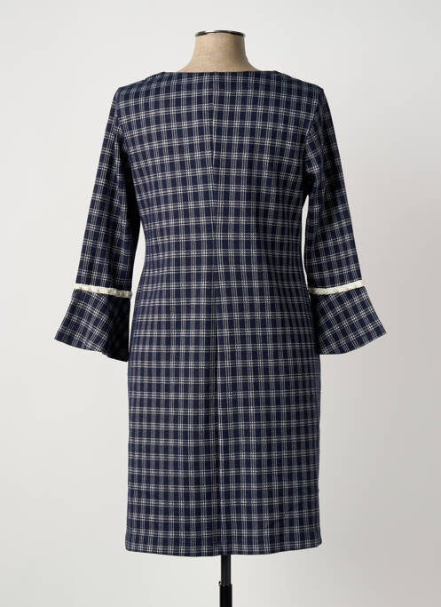 Robe mi-longue manches longues manches longues bleu SENORETTA femme