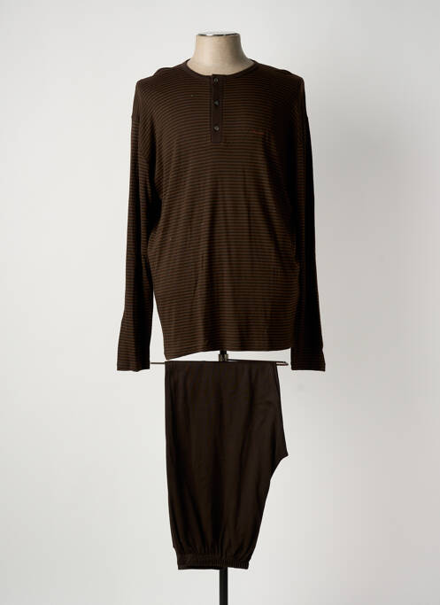 Pyjama manches longues marron MASSANA homme