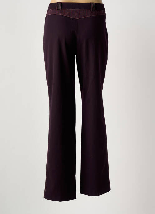 Pantalon droit fermeture zippée sous rabat boutonné taille normale rouge MODISSIMO femme