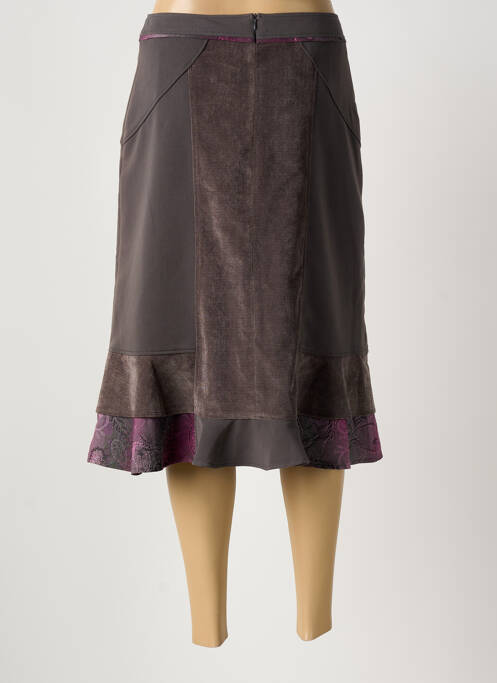 Jupe mi-longue taille à pinces gris LEWINGER femme