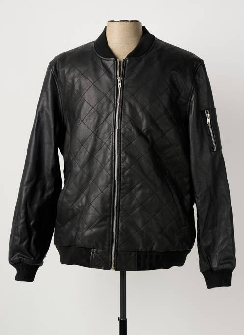 Veste en cuir noir ASOLO homme