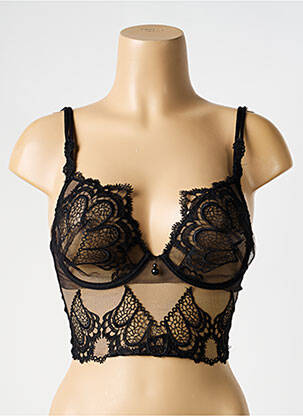 Soutien-gorge tissage dentelle haut soutien-gorge emboitant noir AMBRE femme