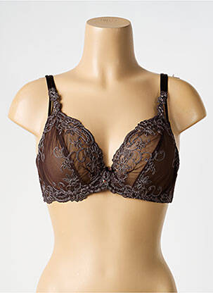 Soutien-gorge broderie haut soutien-gorge emboitant marron AMBRE femme