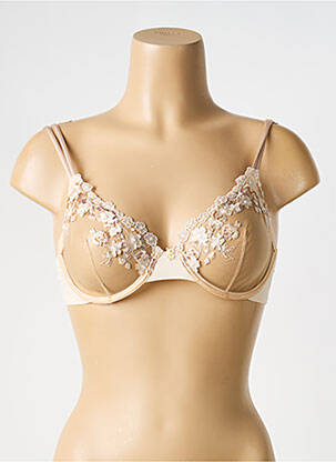 Soutien-gorge broderie haut soutien-gorge emboitant beige AMBRA femme