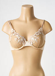 Soutien-gorge broderie haut soutien-gorge emboitant beige AMBRA femme