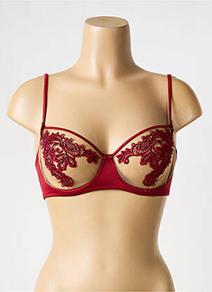 Soutien-gorge broderie haut soutien-gorge emboitant rouge AMBRA femme
