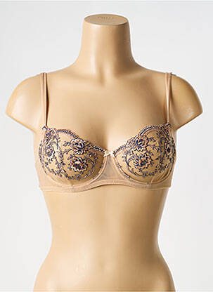 Soutien-gorge broderie haut soutien-gorge emboitant beige AMBRA femme