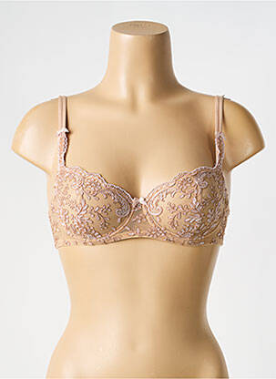 Soutien-gorge broderie haut soutien-gorge emboitant beige AMBRA femme