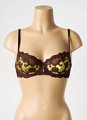 Soutien-gorge broderie haut soutien-gorge emboitant marron AMBRA femme