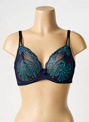 Soutien-gorge broderie haut soutien-gorge emboitant bleu AMBRA femme