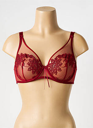Soutien-gorge broderie haut soutien-gorge emboitant rouge AMBRA femme