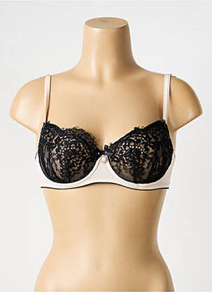 Soutien-gorge tissage dentelle haut soutien-gorge emboitant noir AMBRA femme