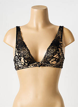 Soutien-gorge effet matière satinée haut triangles noir AMBRA femme