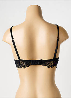 Soutien-gorge effet matière satinée haut triangles noir AMBRA femme