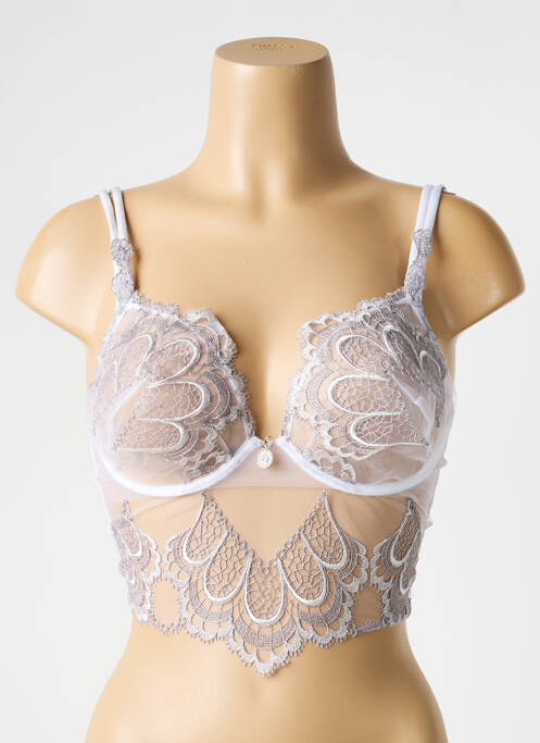 Soutien-gorge tissage dentelle haut soutien-gorge emboitant gris AMBRE femme