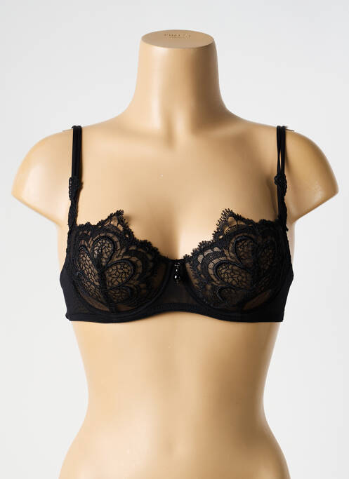 Soutien-gorge tissage dentelle haut soutien-gorge emboitant noir AMBRE femme