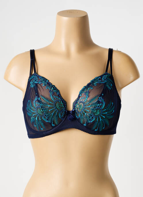 Soutien-gorge broderie haut soutien-gorge emboitant bleu AMBRA femme
