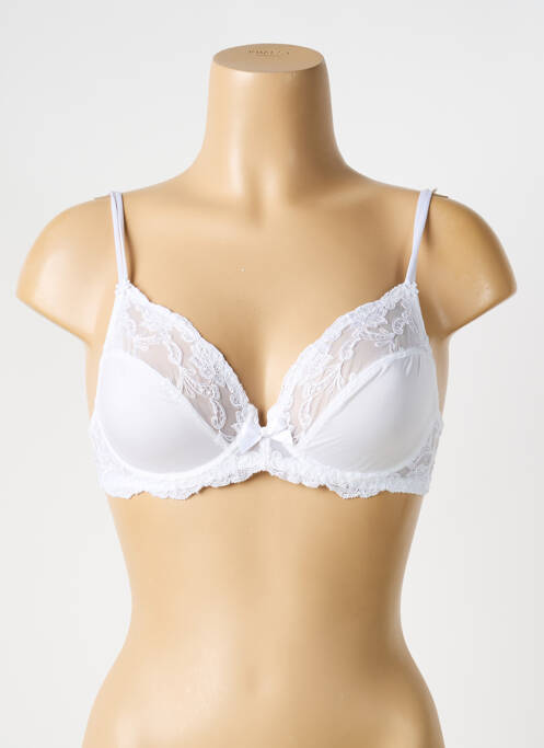 Top/caraco tissage satiné blanc AMBRA femme