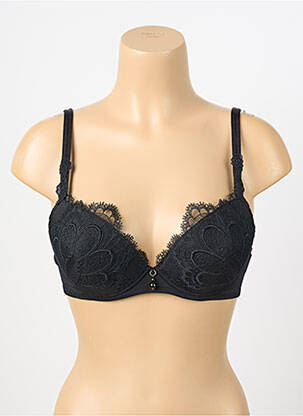 Soutien-gorge broderie haut soutien-gorge avec mousse de rembourrage amovible noir AMBRA femme