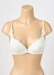 Soutien-gorge tissage dentelle haut soutien-gorge avec mousse de rembourrage amovible blanc AMBRA femme