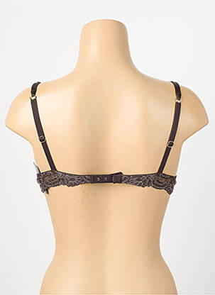 Soutien-gorge effet matière satinée haut soutien-gorge push-up marron AMBRA femme