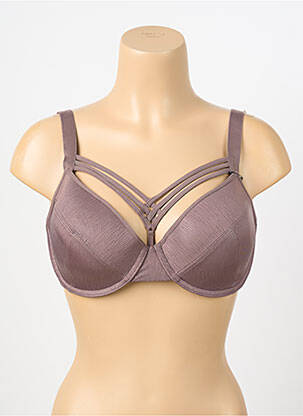 Soutien-gorge effet matière satinée haut soutien-gorge moulé marron MARLIES DEKKERS femme