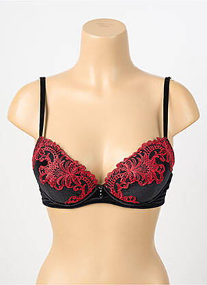 Soutien-gorge effet matière satinée haut soutien-gorge avec mousse de rembourrage amovible noir AMBRA femme