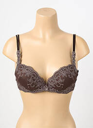 Soutien-gorge broderie haut soutien-gorge avec mousse de rembourrage amovible marron AMBRA femme