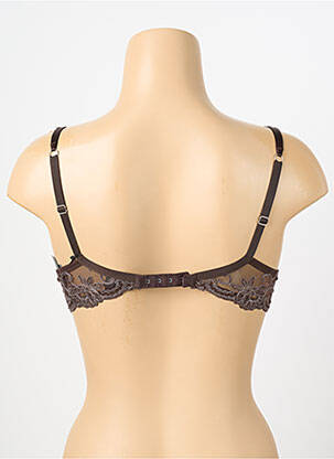 Soutien-gorge broderie haut soutien-gorge avec mousse de rembourrage amovible marron AMBRA femme