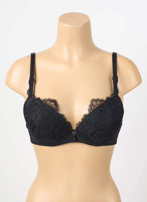 Soutien-gorge broderie haut soutien-gorge avec mousse de rembourrage amovible noir AMBRA femme