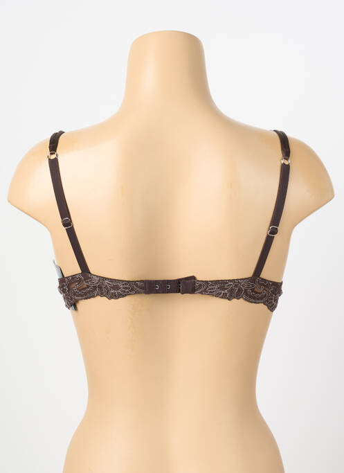 Soutien-gorge effet matière satinée haut soutien-gorge push-up marron AMBRA femme
