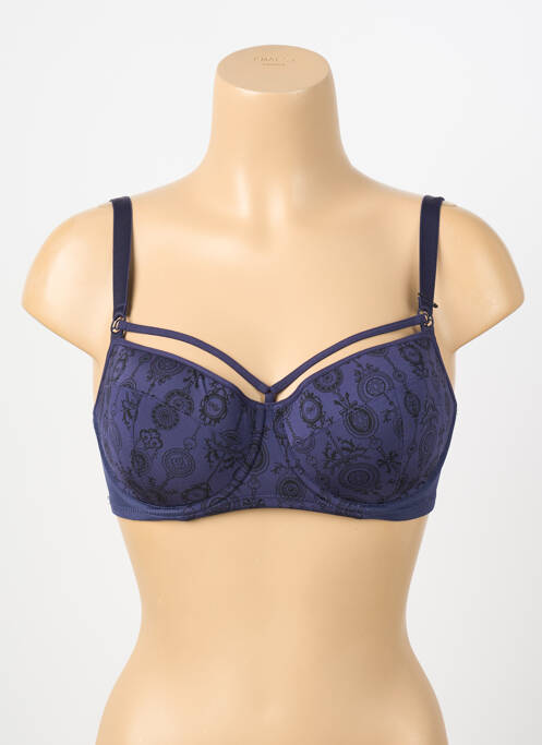 Soutien-gorge effet matière satinée haut soutien-gorge moulé bleu MARLIES DEKKERS femme