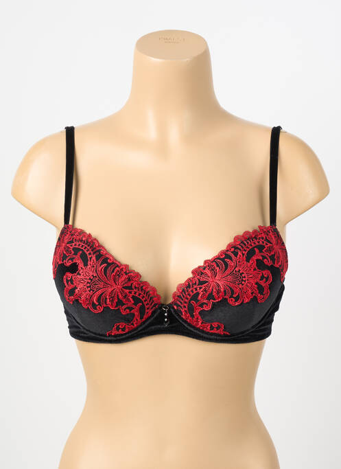 Soutien-gorge effet matière satinée haut soutien-gorge avec mousse de rembourrage amovible noir AMBRA femme