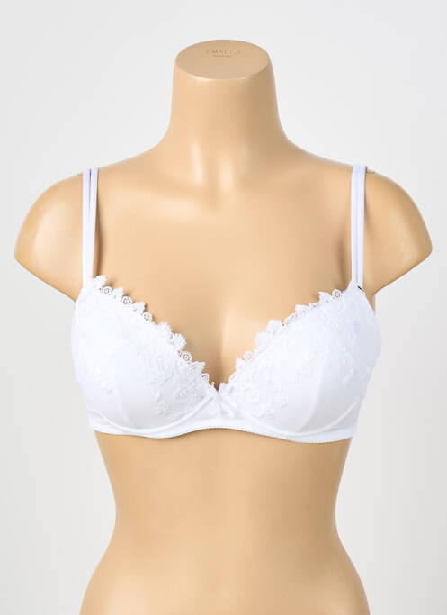 Soutien-gorge broderie haut soutien-gorge avec mousse de rembourrage amovible blanc AMBRA femme