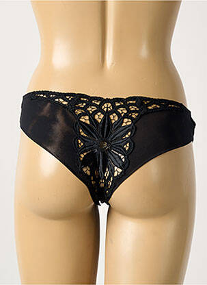 Tanga broderie noir AMBRA femme