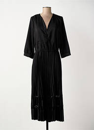 Robe longue coupe cintrée manches 3/4 noir ELORA femme