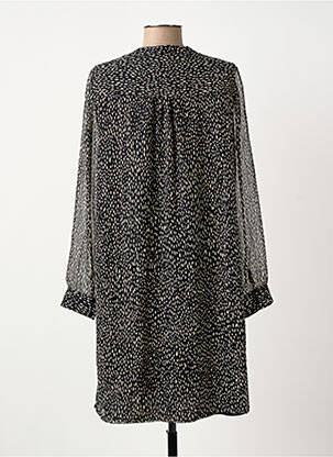 Robe courte coupe fluide manches longues noir ELORA femme