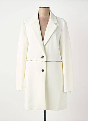 Manteau long coupe cintrée sans capuche beige ELORA femme